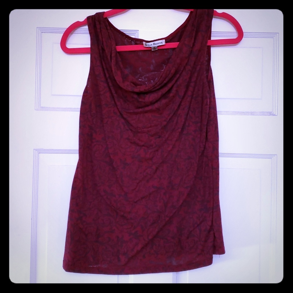 Red sheer top